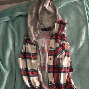 Red white and blue sleeveless sweater